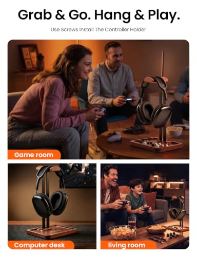 Wooden Headphone Holder, Solid Stand with Non-Slip | Home Organization - Image 7