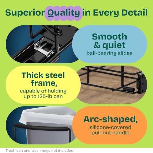 Under Sink Organizer Cabinet Trash-Can:Pull Out Kitchen - Image 8