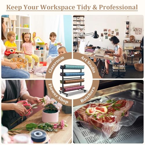Large Paper Roll Dispenser, Dispenser Rack and Cutter - Image 7