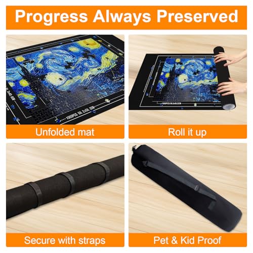Puzzle Mat Roll Up with 8 Sorting Trays & Air Pump 46x26 - Image 7