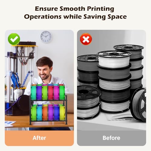 MAYJOY Desktop 3D Printer Filament Storage Rack, 2-Tier Metal - Image 7