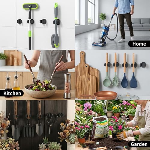 24 PCS Heavy Duty Broom Holder Wall Mount, Stainless Steel Broom - Image 8