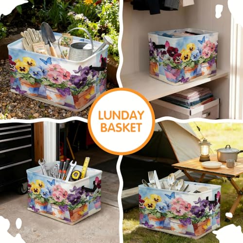 Flowers Potted Plants Foldable Laundry Basket Hamper - Image 8