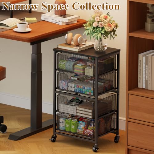 Storage Drawer Cart with Wood Top, 150 LBS Heavy Duty - Image 8