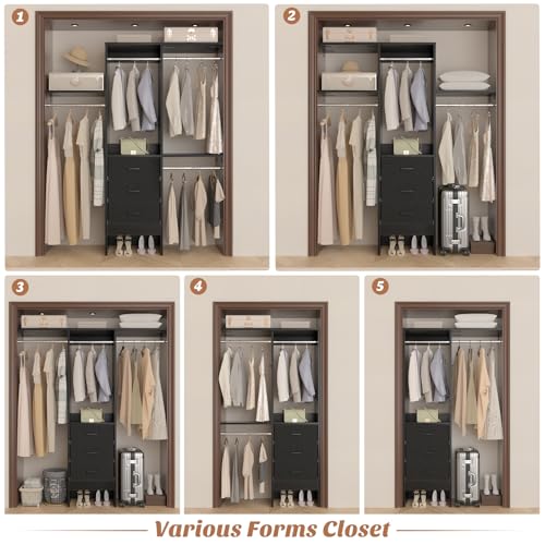 Besiost 4FT Small Closet System with 3 Fabric Drawers - Image 8