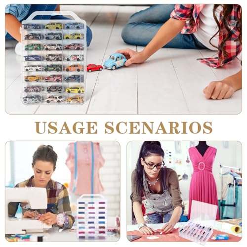 2 Pcs 46 Grids Sewing Organizer Double Sided Thread Box - Image 8