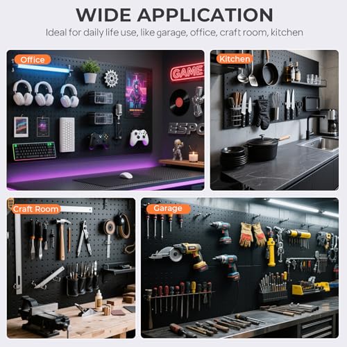 INCLY 70PCS Pegboard Wall Organizer Kit with Metal Panels - Image 8