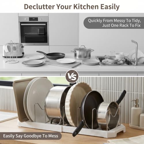 2 Pack Expandable Pot and Pan Organizer Rack for Kitchen Cabinet - Image 8
