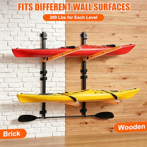 Kayak Storage Racks Garage Wall Mount Racks, 2 Tiers - Image 7