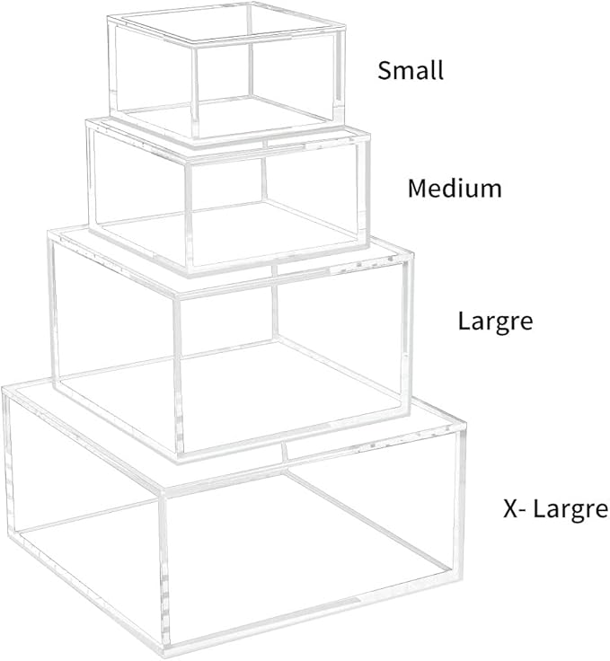 NIUBEE Acrylic Storage Box with Lids, 5.3‘’ Clear Mult-Purpose Box Square Stackable for Office, Home, Mini Cube Containers for Jewelry, Staples, Mini Toys