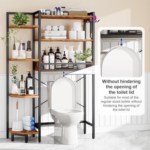 K1 Heavy Duty 7-Tier Over The Toilet Storage(With Basket - Image 7