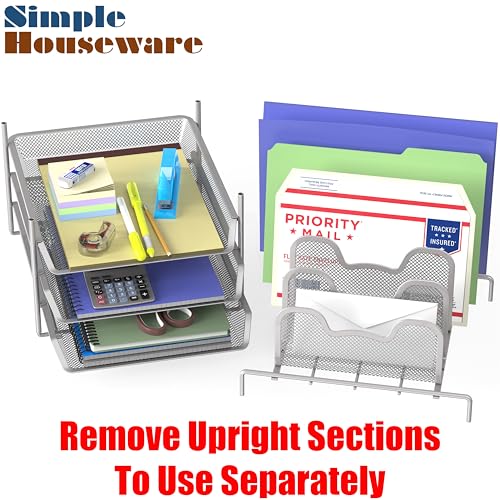 Simple Houseware Desk Organizer, 3 Sliding Tray & 5 Stacking - Image 8
