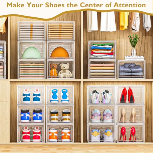 12 Pack Shoe Organizer, Stackable Shoe Storage Boxes - Image 8
