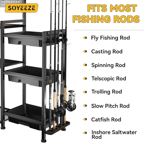 Fishing Rod Holders for Garage, 3 Storage Boxes for Reels - Image 7