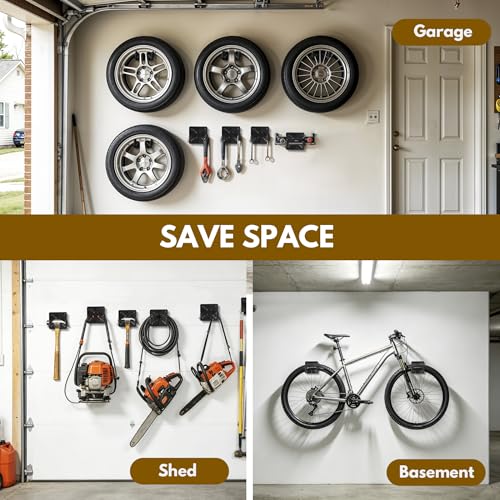 RECAPS 4 Pack Heavy Duty Garage Hooks, 12.2inch Wall Mount - Image 7