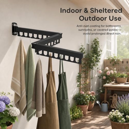Retractable Wall Mounted Clothes Drying Rack, Rustproof - Image 7