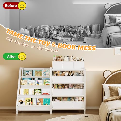 Toy Storage and Kids Bookshelf, toy organizer with 9 Bins+ - Image 7