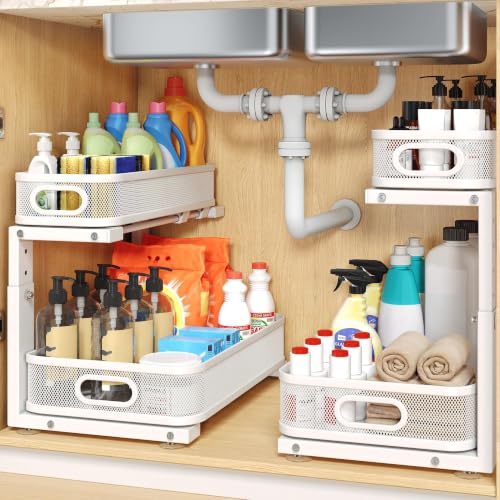 2 Pack Under Sink Organizer With Smooth Cylindrical | Under Sink Stora - Image 2