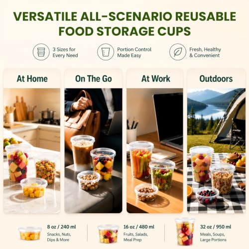 32oz Plastic Deli Containers with Lids 24 Sets Food/Soup Storage - Image 8