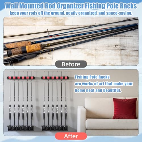 3 Set Fishing Rod Holders for Garage Wall Mount Pole | Garage Storage - Image 7