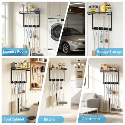 XLP Broom Holder Wall Mount, Mop Organizer Wall Hanging - Image 8