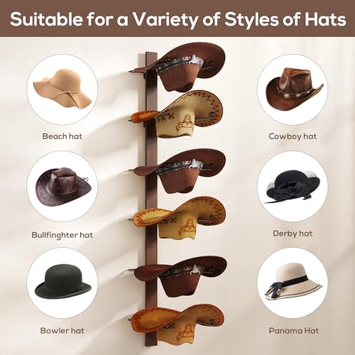 Cowboy Hat Holder, 3-Piece Wall Mount Cowboy Hat Rack - Image 7