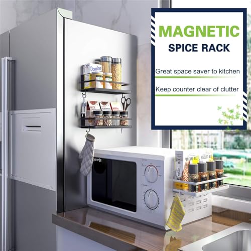 Magnetic Spice Rack, AUVAHOX Strong Magnetic Shelf with 4 - Image 5