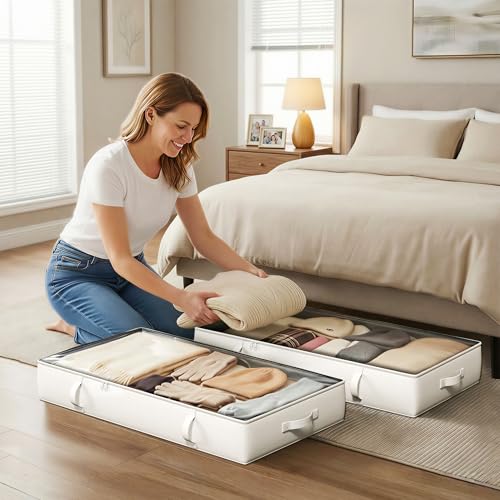 2-Pack Under Bed Storage Containers, 8 Inches Tall Clothes - Image 8