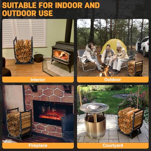 Firewood Rack, Outdoor/Indoor Firewood Adjustable Height Storage - Image 7