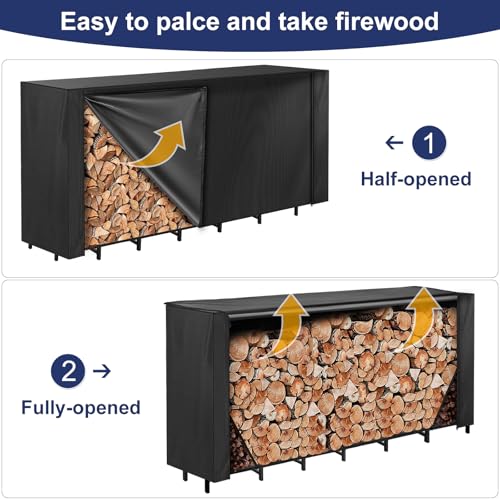 Honest 8ft Firewood Rack Cover, Heavy Duty Waterproof 600d - Image 8