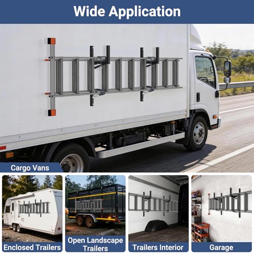 2+2 Trailer Ladder Rack with 4 Elastic Ropes, 350 LBS - Image 8