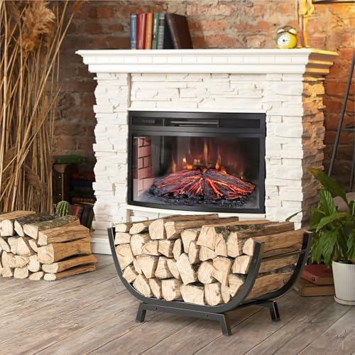 Firewood Rack - 25 inch Outdoor Indoor Metal Firewood - Image 8