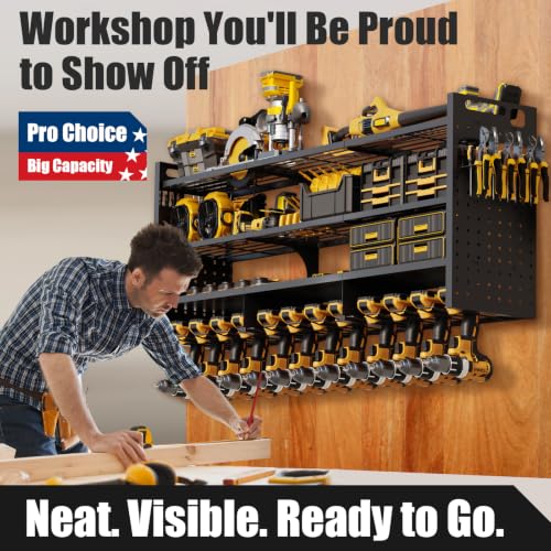 Large 49'' Wide Power Tool Organizer Wall Mount, 4-Tier - Image 7