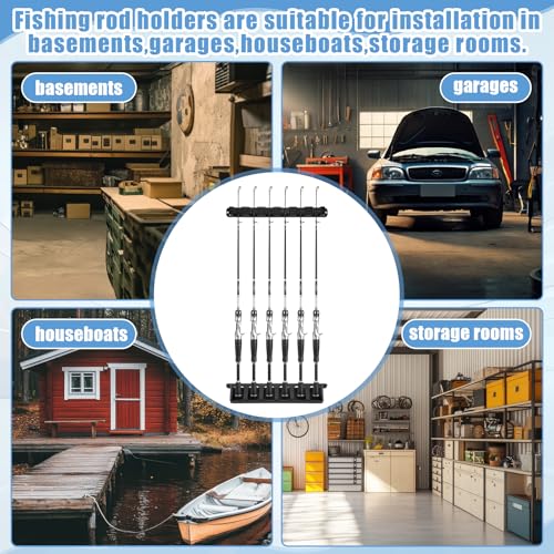 3 Set Fishing Rod Holders for 18 Fish Pole Racks for Garage - Image 8