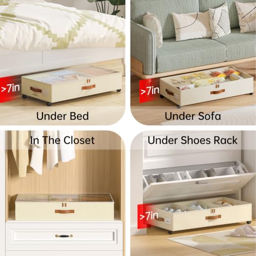 Yecaye Under Bed Storage with Wheels, 2 Pack Under Bed - Image 7