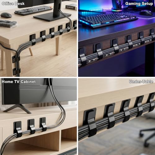 Cable Management Under Desk, 20 Pair Cord Organizer Straps - Image 7