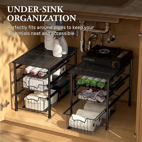 Simple Houseware Stackable 3 Tier Sliding Basket Org | All Products - Image 7