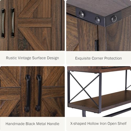 RUSTOWN Farmhouse Medicine Cabinet with 2 Barn Door & - Image 8