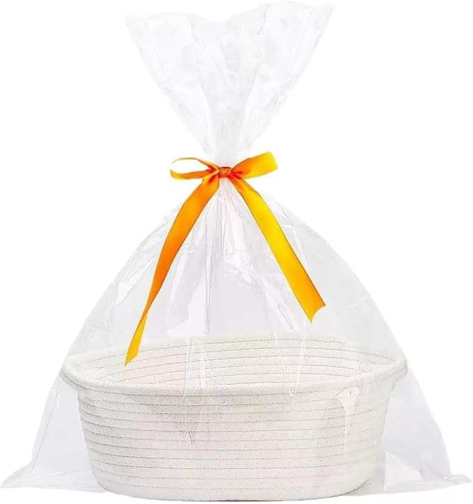 CREVENT Gift Set for Girls Boys -Diaper Caddy Organizer Basket with 2 Blankets, 1 Taggie, 1 Lovey, 3 Socks,2 Baby Bodysuits,1 Gift Bag with Ribbon - Newborn Essential Baby Shower