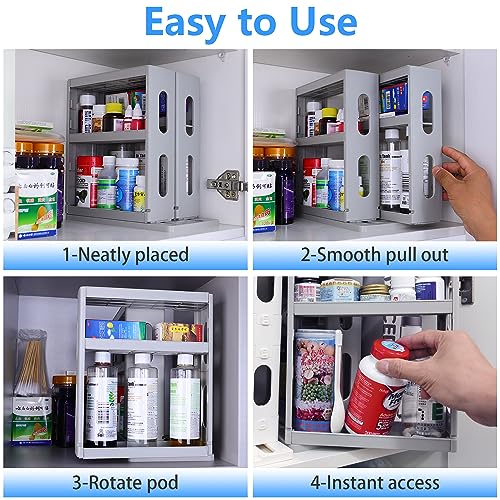 3-Tier Medicine & Pill Bottle Organizer Pull Out Rotating - Image 7