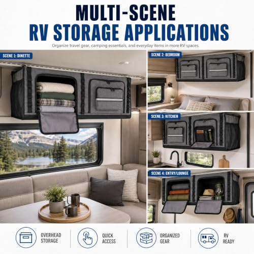 36" RV Overhead Soft-Sided Storage Cabinet RV Wall Storage - Image 8