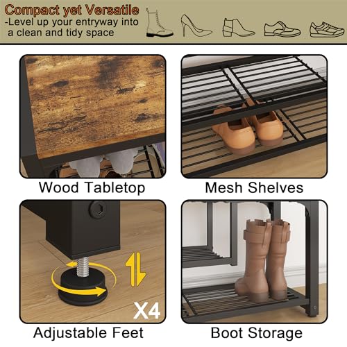 HOMEFORT Shoe Bench,3 Tiers Shoe Rack Bench - Image 7