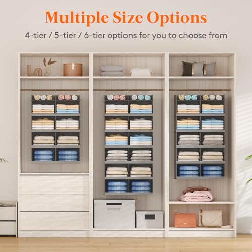 Lifewit 12 Sections Dual-Row Shelf Hanging Closet Storage - Image 8