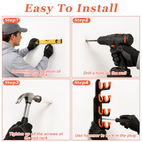 CertBuy H5 Fishing Rod Holder for Garage Wall or Ceiling - Image 8