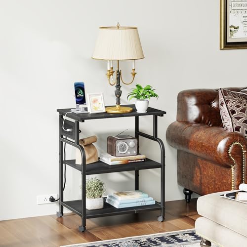YAOHUOO 3 Tier Large Printer Stand with Power | Home Organization - Image 7