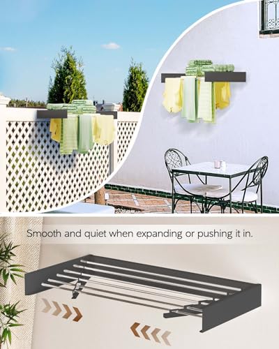 Wall Mounted Clothes Drying Rack 40", Foldable Wall Laundry Rack - Image 7