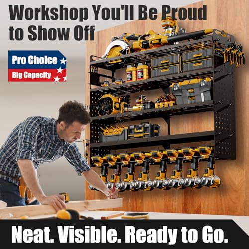 Large 5-Tier Power Tool Organizer Wall Mount, 320lb Capacity - Image 8