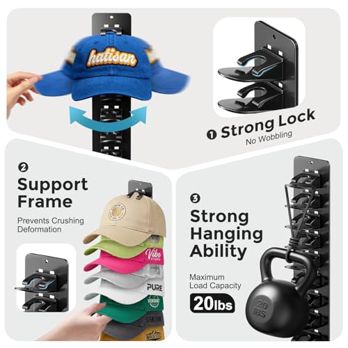 2 Pack Hat Organizer for Baseball Caps, Detachable DIY Hat - Image 7