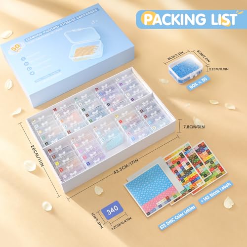 50PCS Diamond Art Storage Containers, 2-in-1 Trays with Lids - Image 7