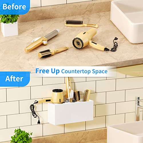NIUBEE Hair Tool Organizer Wall Mount, Hair Dryer Holder - Image 8